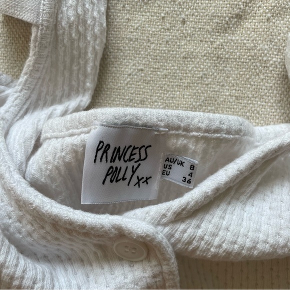 White halter top with collar! Princess Polly, size 4 - Picture 5 of 5